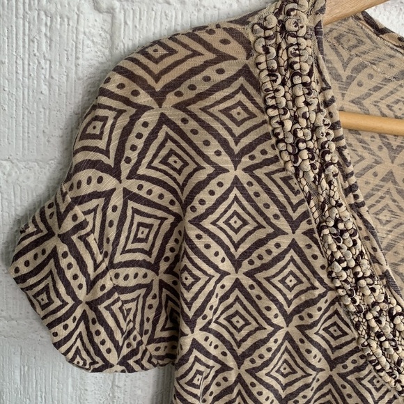 Anthropologie C. Keer Applique "Raw Elements Top" Blouse sz XS - Picture 5 of 8